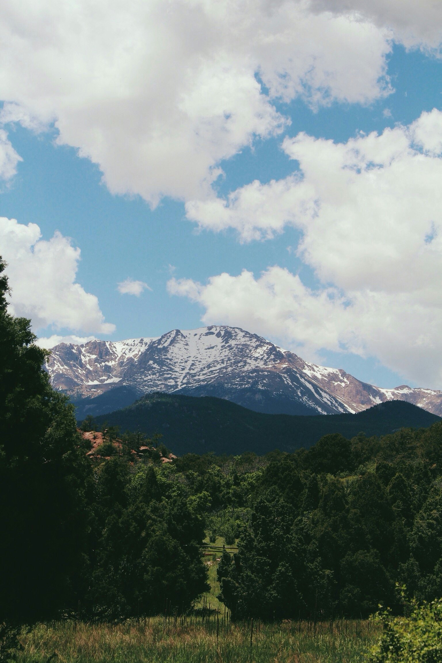 mountain view on cloudy sky